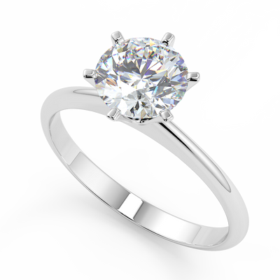 Anello di fidanzamento solitario con diamante in Platino - R973