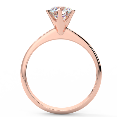Anello di fidanzamento solitario con diamante in Oro Rosa 18ct - R973
