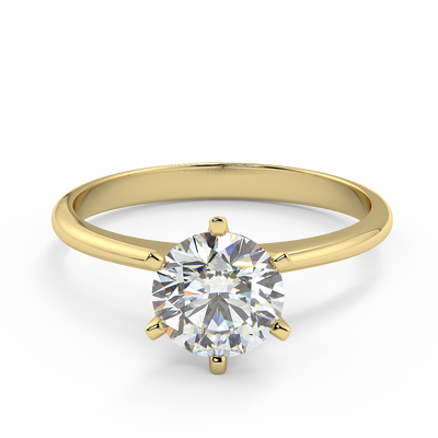 Anello di fidanzamento solitario con diamante in Oro Giallo 18ct - R973