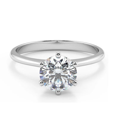 Anello di fidanzamento Solitario con diamante in Oro Bianco 18ct - RB040