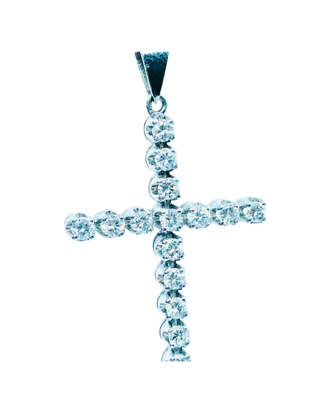 Pendente Croce con diamanti in Oro Bianco 18ct - CR001