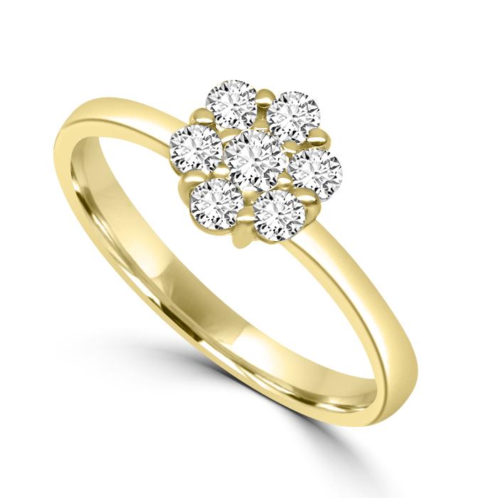 Anello Solitario Magic in Oro Giallo 18ct con diamanti - R997