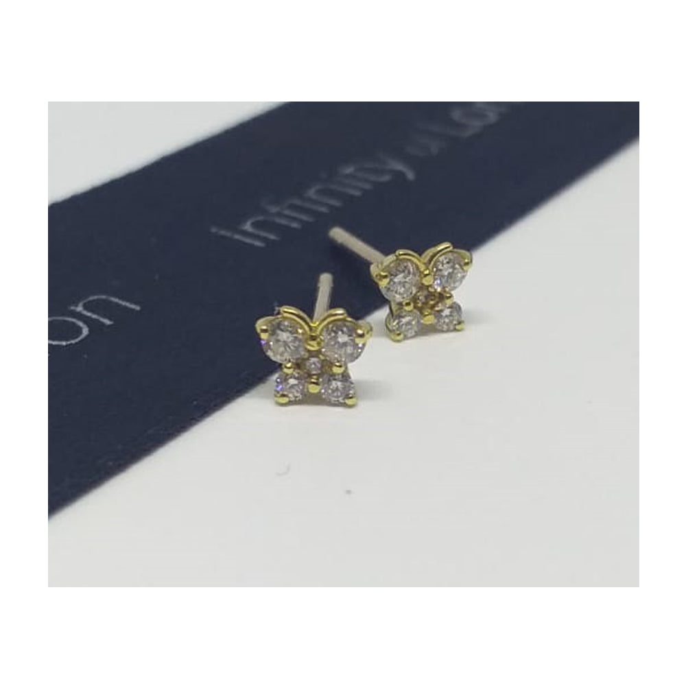 Orecchini Punto Luce Farfalla in Oro Giallo 18ct con Diamanti Brillanti - ERX991