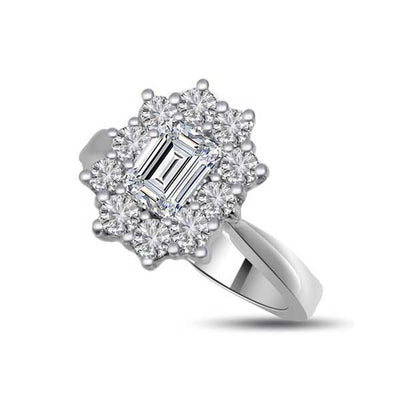 Anello Cluster con Diamanti in Platino 18ct - R184