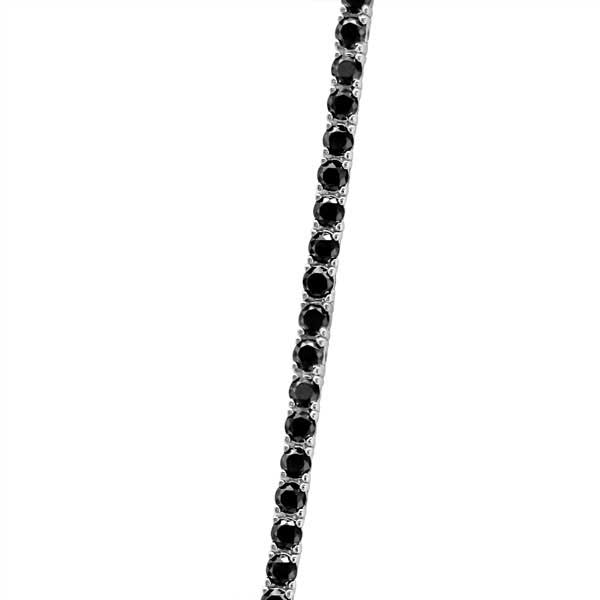 Bracciale tennis con diamanti neri in Oro Bianco 18ct - B102C