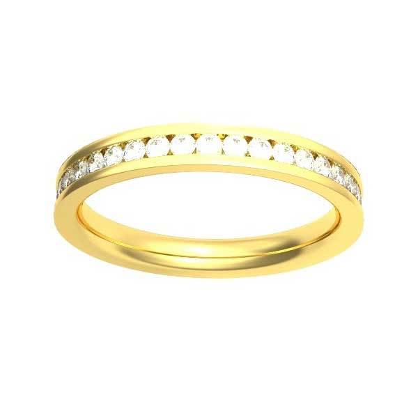 Anello Veretta Full con Diamanti in Oro Giallo 18ct - R229