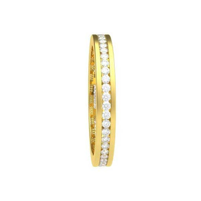 Anello Veretta Full con Diamanti in Oro Giallo 18ct - R241
