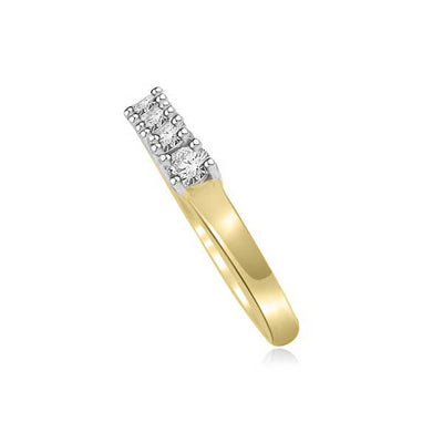 Anello Mezza Veretta con diamanti in Oro Giallo 18ct - R165