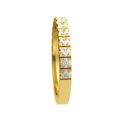 Anello Mezza Veretta con diamanti in Oro Giallo 18ct - R245