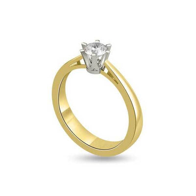 Anello di fidanzamento solitario con diamante in Oro Giallo 18ct - R102