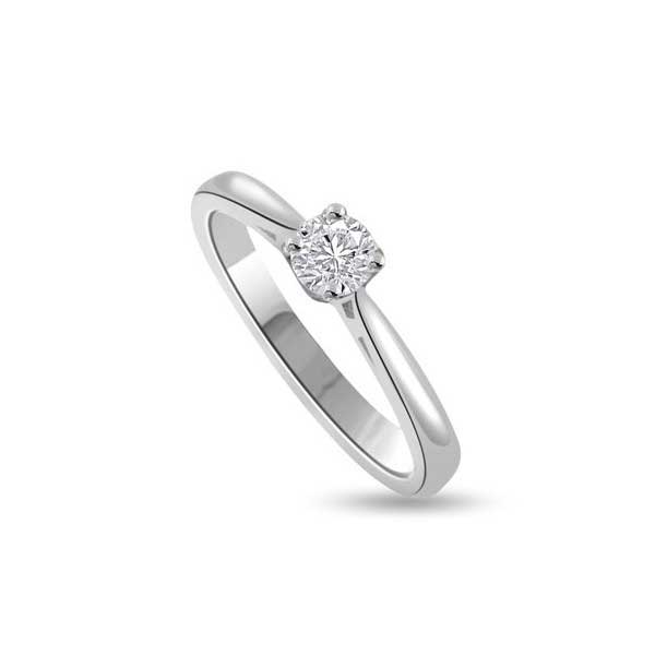 Anello di fidanzamento Solitario con diamante in Oro Bianco 18ct - R113SP