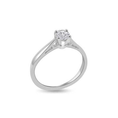 Anello di fidanzamento Solitario con diamante in Oro Bianco 18ct - R113SP