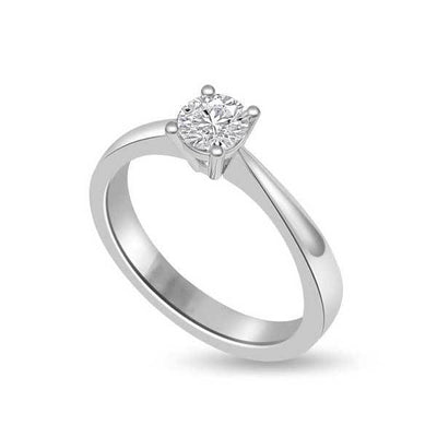 Anello di fidanzamento solitario con diamante in Oro Bianco 18ct - R118