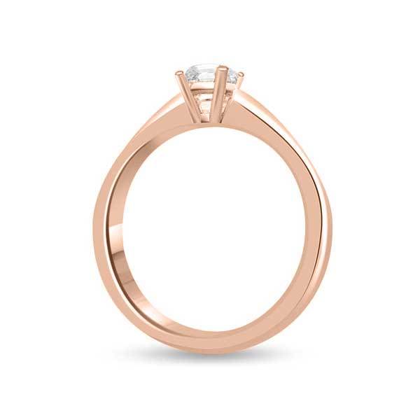 Anello di fidanzamento solitario con diamante in Oro Rosa 18ct - R118