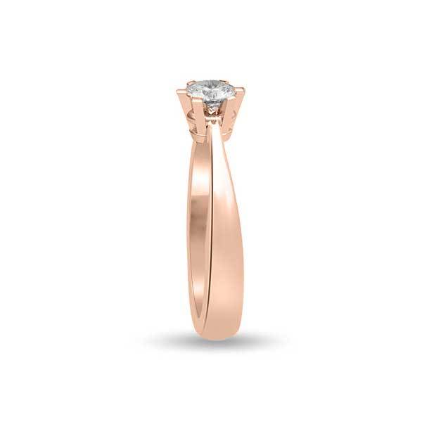Anello di fidanzamento solitario con diamante in Oro Rosa 18ct - R136