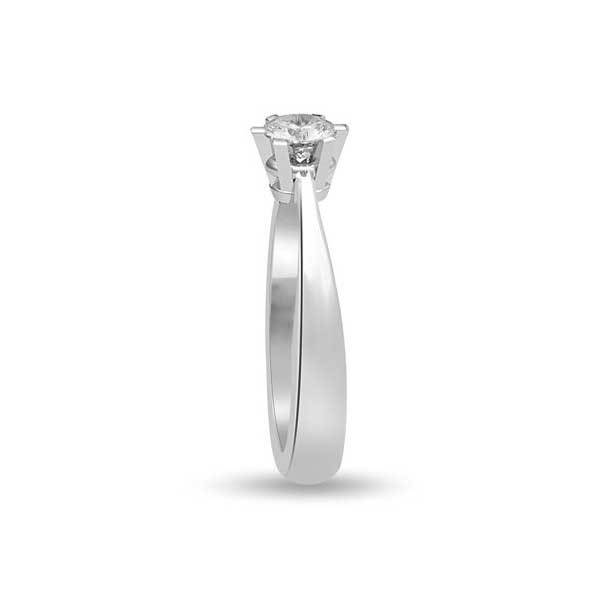 Anello di fidanzamento solitario con diamante in Oro Bianco 18ct - R136