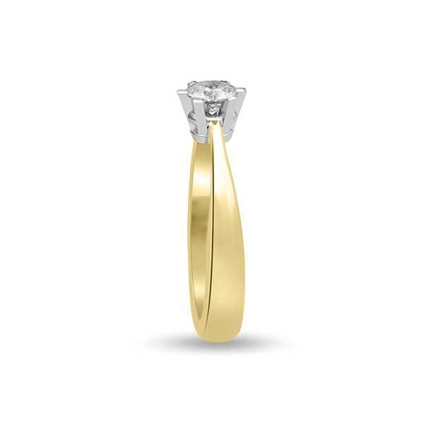 Anello di fidanzamento solitario con diamante in Oro Giallo 18ct - R136