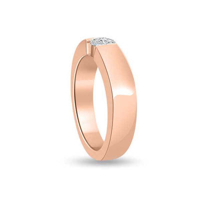 Anello di fidanzamento solitario con diamante in Oro Rosa 18ct - R197