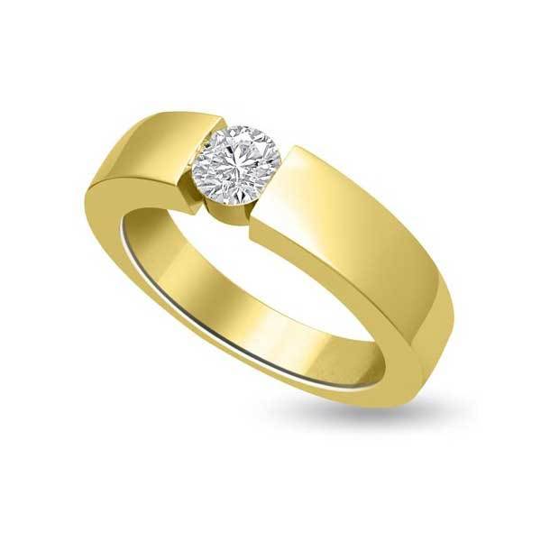 Anello di fidanzamento solitario con diamante in Oro Giallo 18ct - R197
