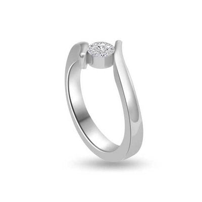 Anello di fidanzamento solitario con diamante in Oro Bianco 18ct - R208