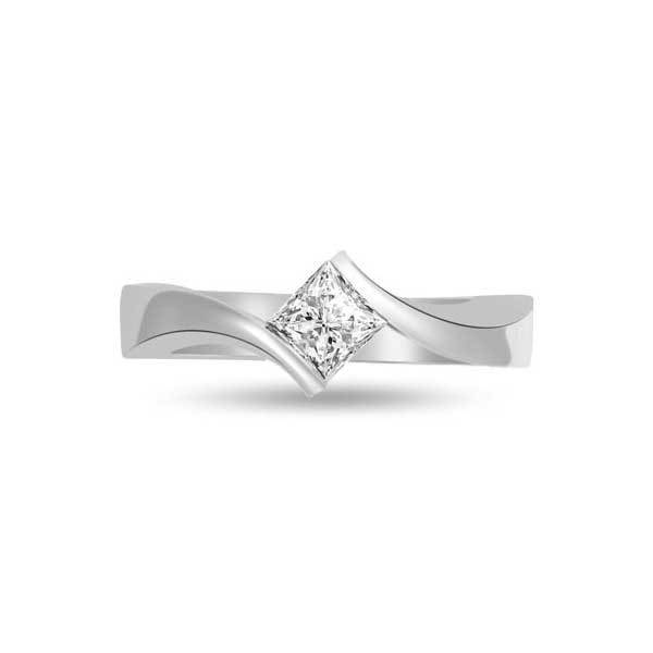Anello di fidanzamento solitario con diamante in Platino - R215