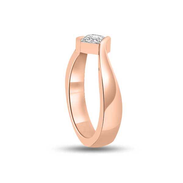 Anello di fidanzamento solitario con diamante in Oro Rosa 18ct - R215