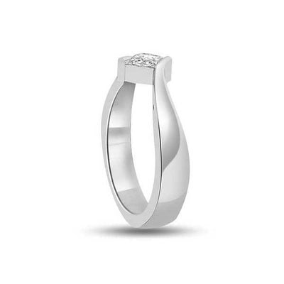 Anello di fidanzamento solitario con diamante in Oro Bianco 18ct - R215