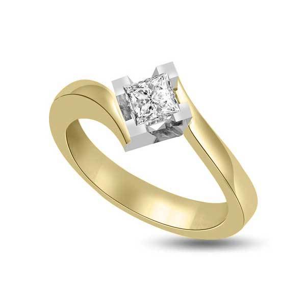 Anello di fidanzamento solitario con diamante in Oro Giallo 18ct - R216