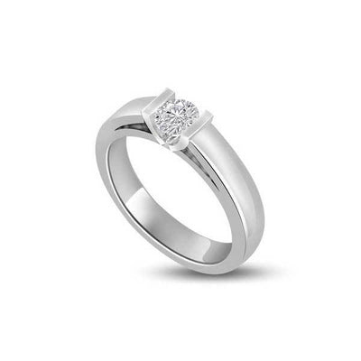 Anello di fidanzamento solitario con diamante in Oro Bianco 18ct - R223