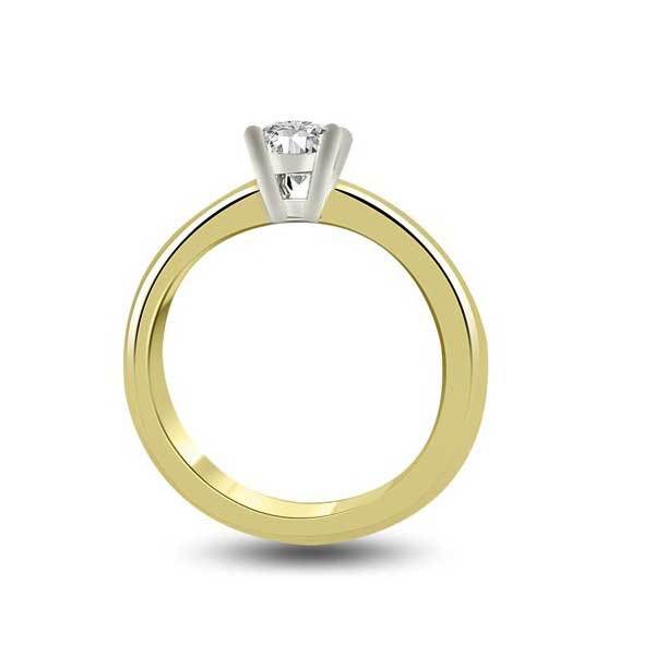 Anello di fidanzamento solitario con diamante in Oro Giallo 18ct - R248