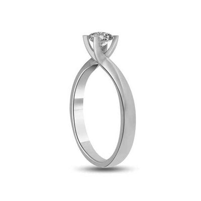 Anello di fidanzamento solitario con diamante in Oro Bianco 18ct - R258