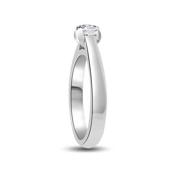 Anello di fidanzamento solitario con diamante in Oro Bianco 18ct - R263