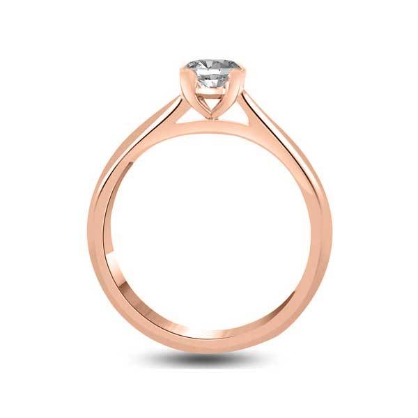 Anello di fidanzamento solitario con diamante in Oro Rosa 18ct - R263