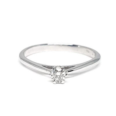 Anello di fidanzamento Solitario con diamante in Oro Bianco 18ct - RB041
