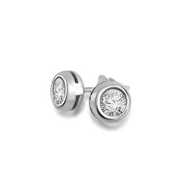 Orecchini Punto Luce con Diamanti in Oro Bianco 18ct - E117
