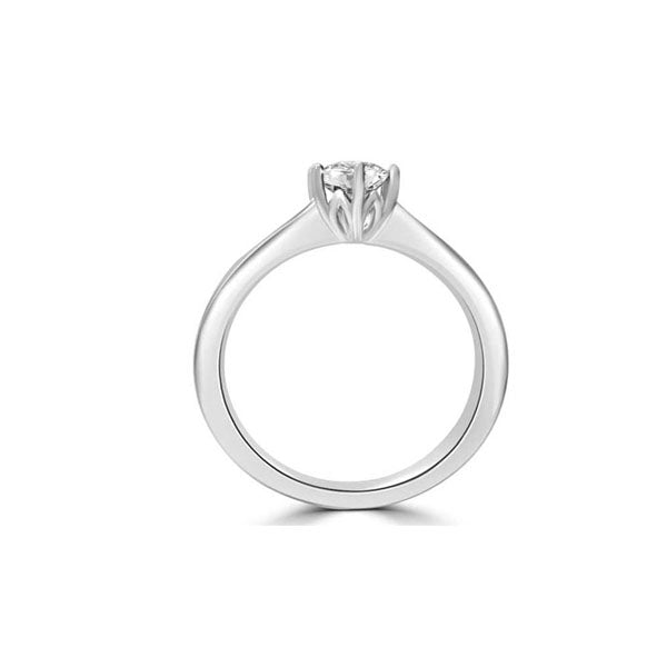 Anello di fidanzamento solitario con diamante in Oro Bianco 18ct - R849