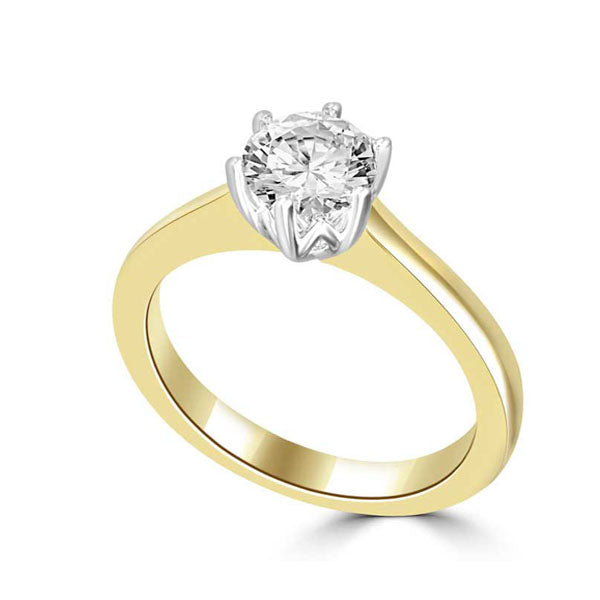 Anello di fidanzamento solitario con diamante in Oro Giallo 18ct - R849