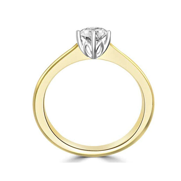 Anello di fidanzamento solitario con diamante in Oro Giallo 18ct - R849