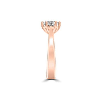 Anello di fidanzamento solitario con diamante in Oro Rosa 18ct - R849