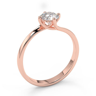 Anello di fidanzamento solitario con diamante in Oro Rosa 18ct - R998